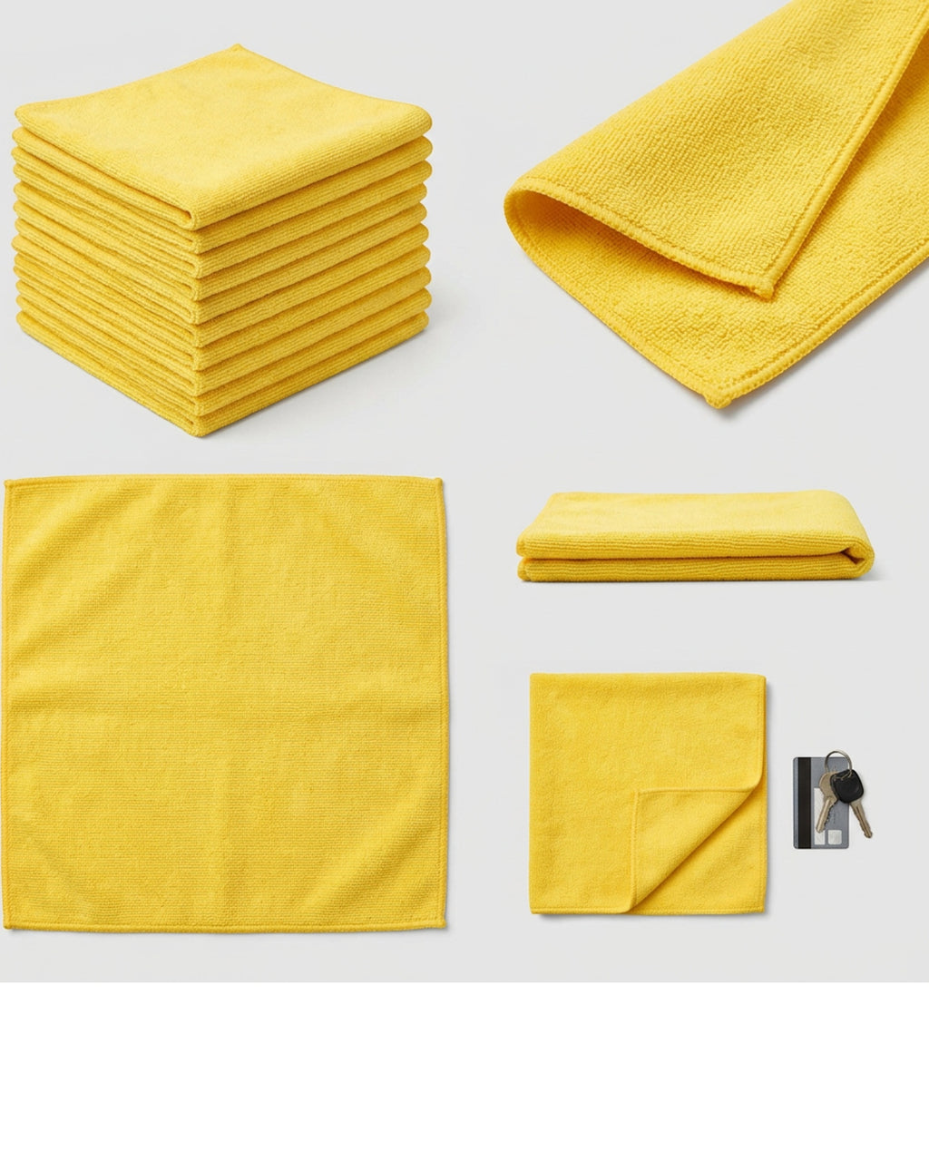 Rovae Detail Cleaning Cloths Yellow 12 x 12 in 10 Pack