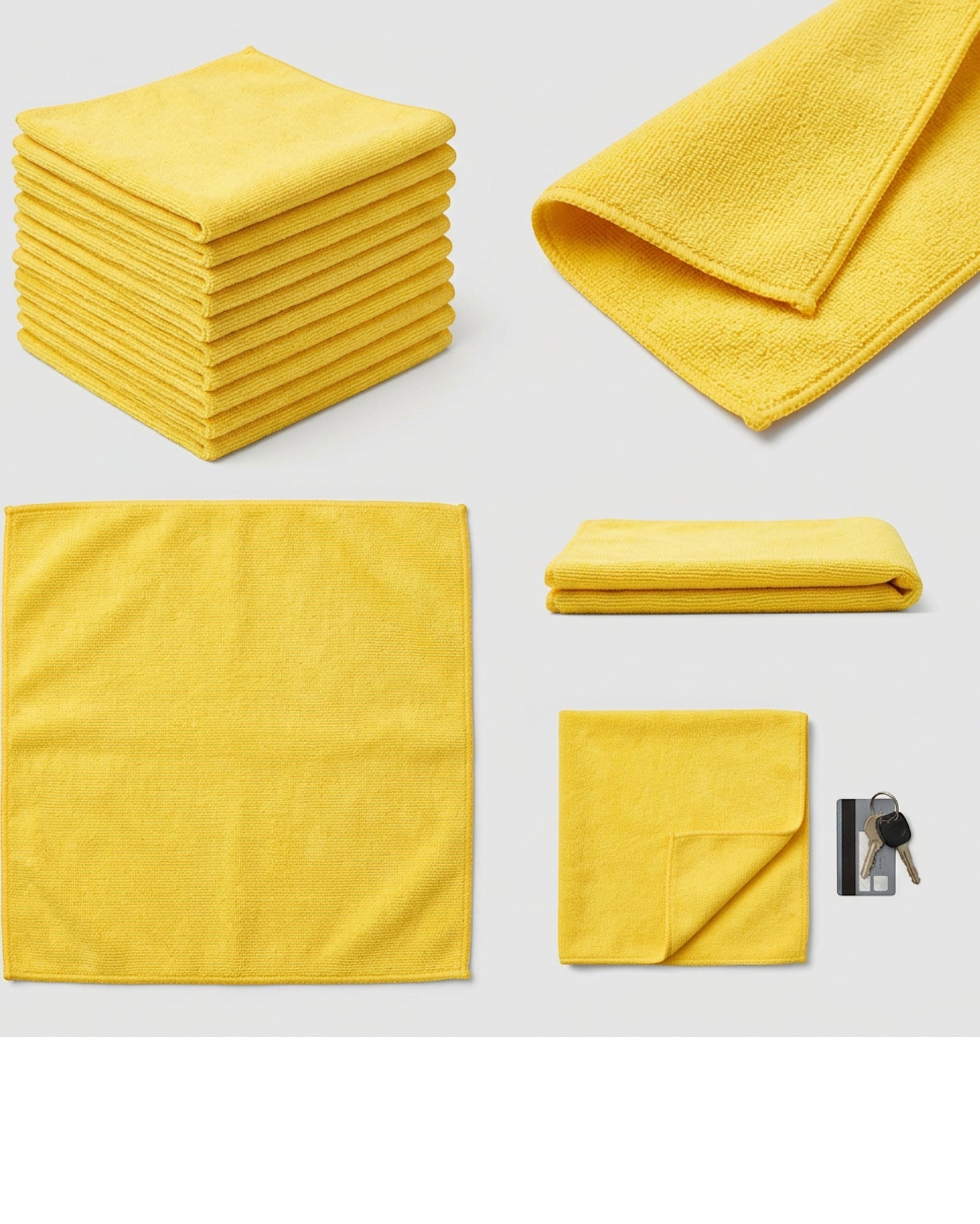 Rovae Detail Cleaning Cloths Yellow 12 x 12 in 10 Pack