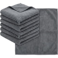 Rovae Microfiber Car Wash Towels Gray 16 x 16 in 6 Pack