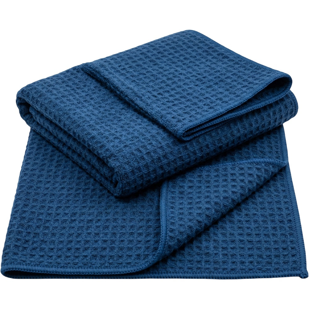 Rovae Waffle Weave Drying Towel Blue 24 x 36 in