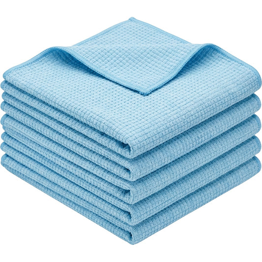 Waffle Weave Microfiber Glass Cloths 6 Pack 16 x 24 in 350 GSM - Product view